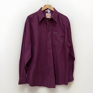 Woolrich Shirt Men XL Tall Burgundy Sportsman Chamois Flannel Button Up Vtg